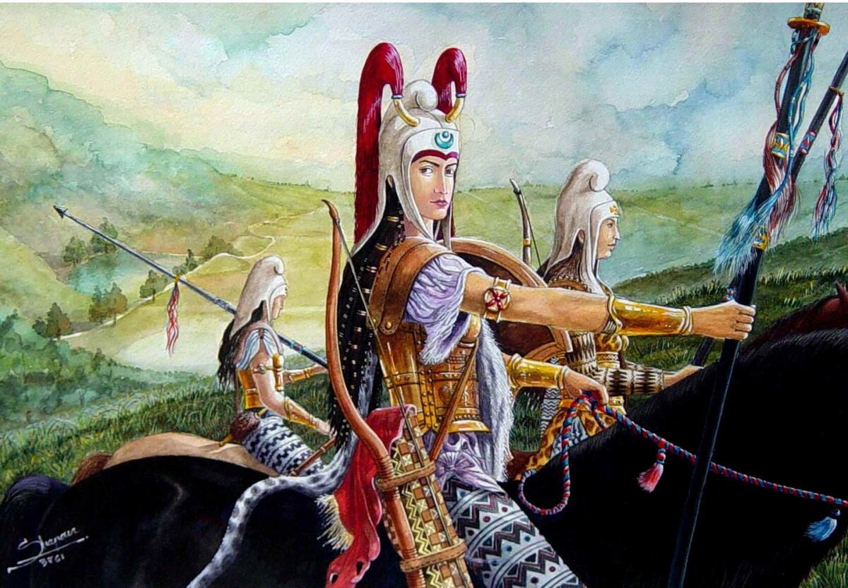 Картинка из моей вкладки "Не та история". Про амазонок.