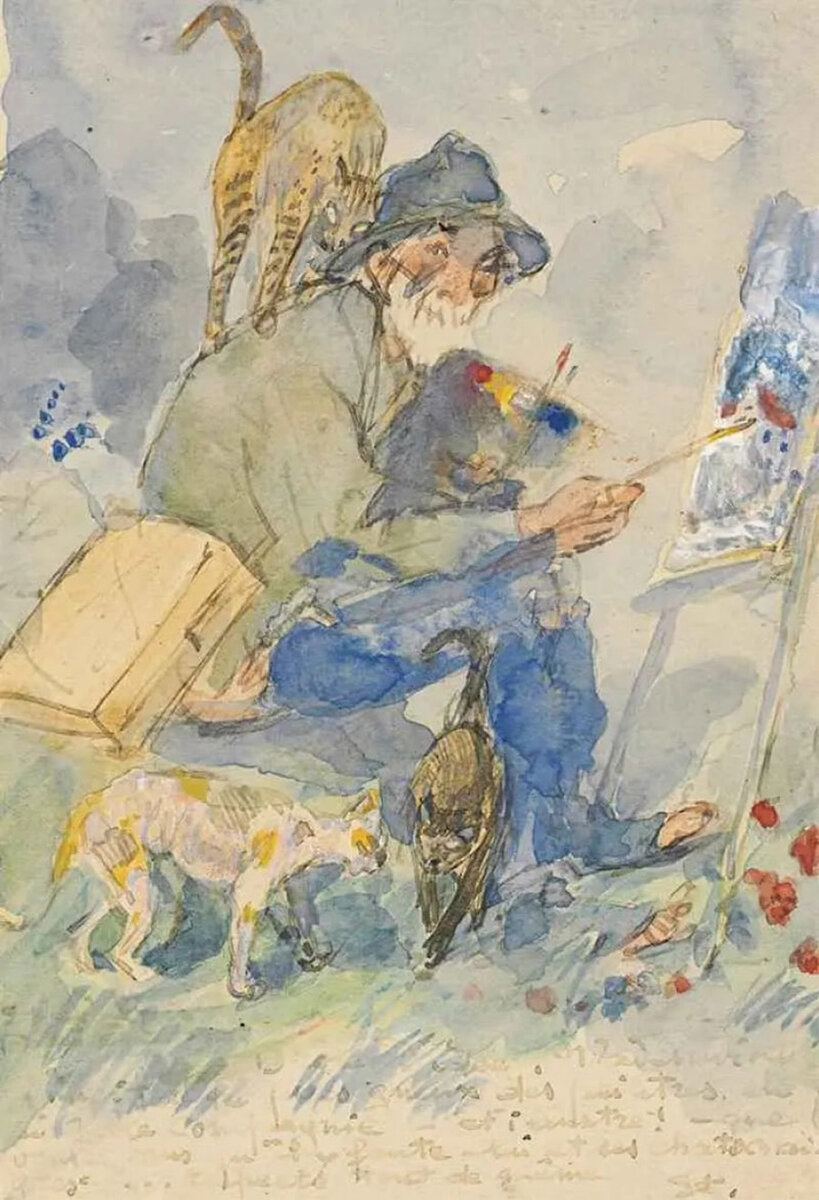 Автопортрет с кошками