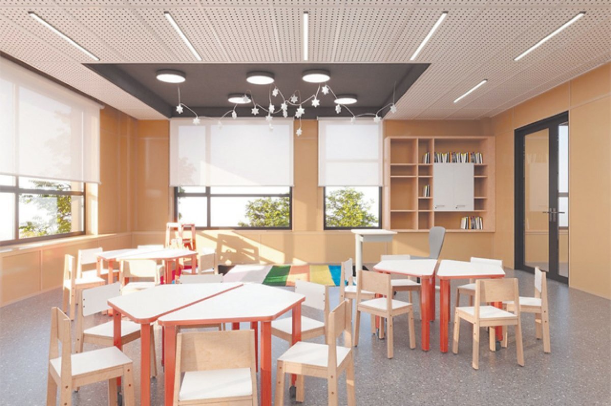    Помещения для групп в детсаду будут залиты светом.