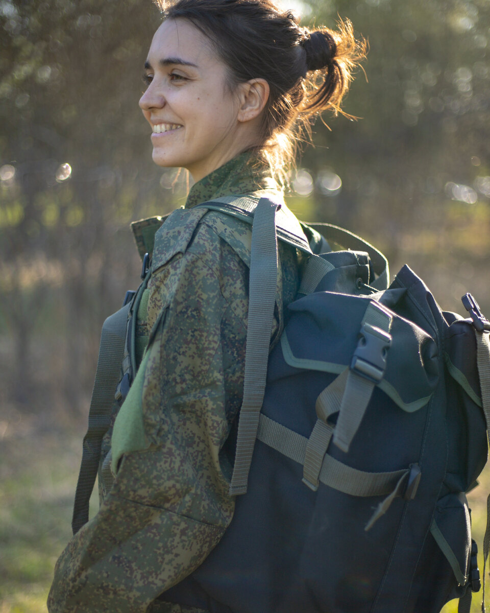 Рюкзак ПОХОДНЫЙ Черный (кант олива)