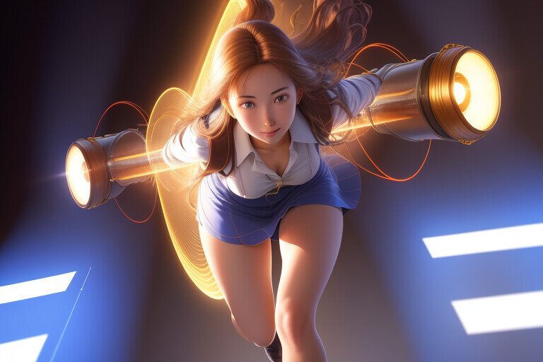 Нейросеть Problembo. Запрос "Fermat principle in optics: light chooses the fastest way of all possible ways". При чем здесь девчонка - не понял, но мне нравится.