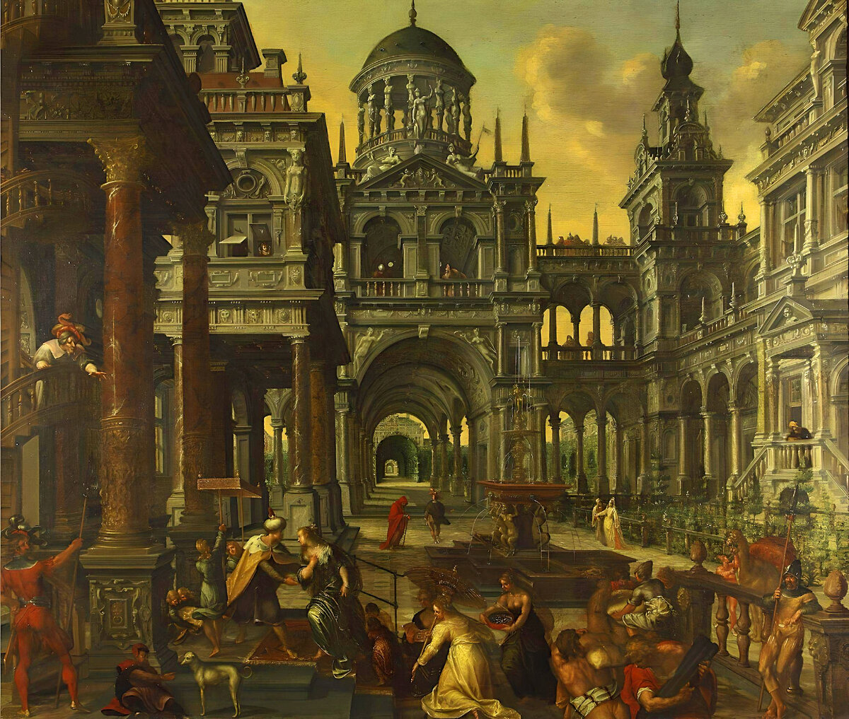 Ханс Фредеман де Фрис,«Соломон и царица Савская», 1601, холст,масло, 146 х 178 см, ГМИИ им. А.С. Пушкина, Москва