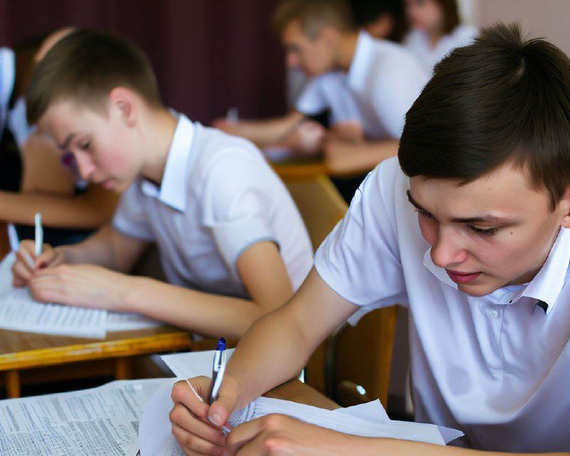 Интернет урок 11 класс. Введение ЕГЭ В России. Экзамены, стоит студентка спиной, за столом сидят экзаменаторы.