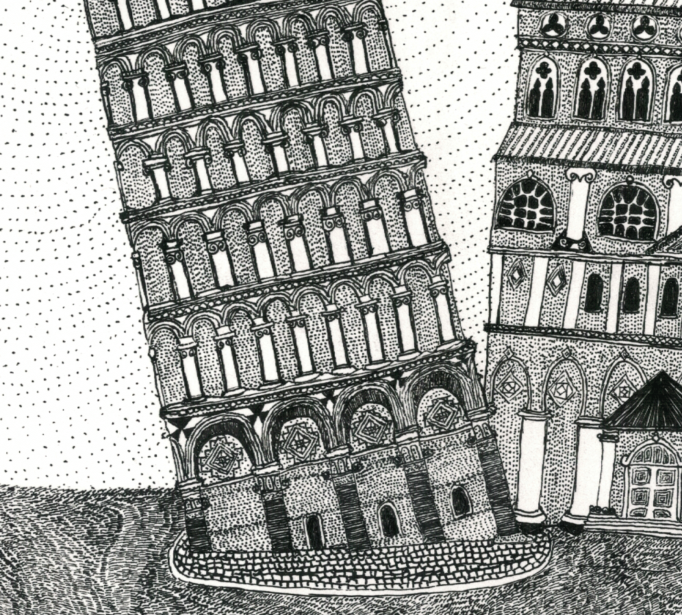 Пизанская башенка снизу