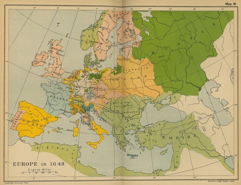 Карта на 1648 год