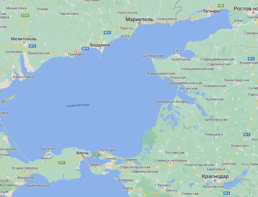 Бердянск на карте.