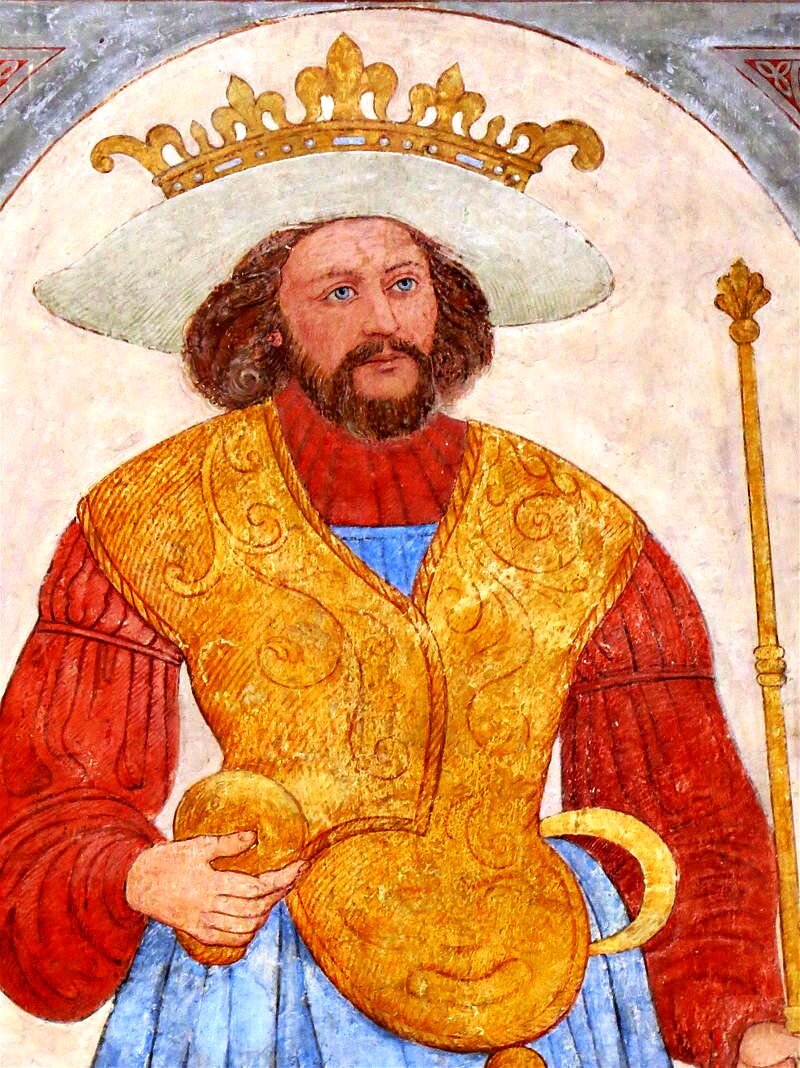 Фреска XVI века из собора Роскилле в Дании с изображением Харальда Синезубого.