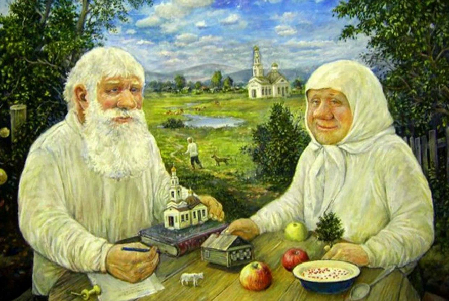 Баранов Л.П. Картина из цикла "Жили-были дед да баба".