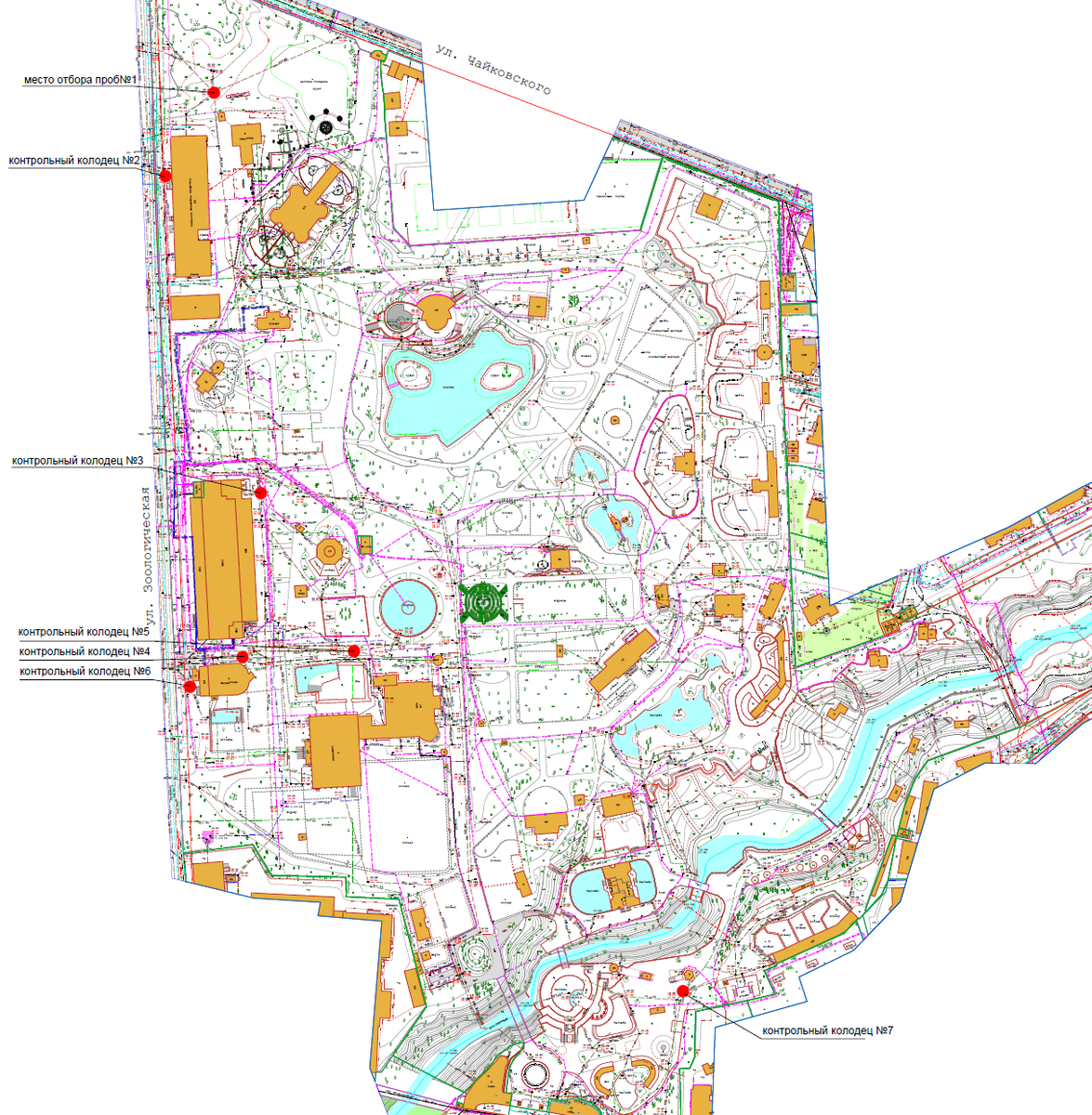 Общая схема зоопарка