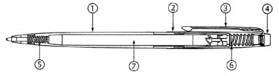 Устройство шариковой ручки.