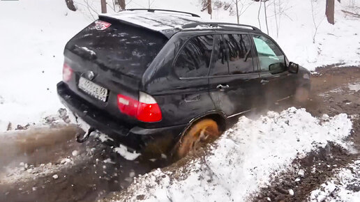 Мажор на BMW X5 ни секунды не сомневаясь кинулся на бездорожье. Нива, УАЗ, Jeep.