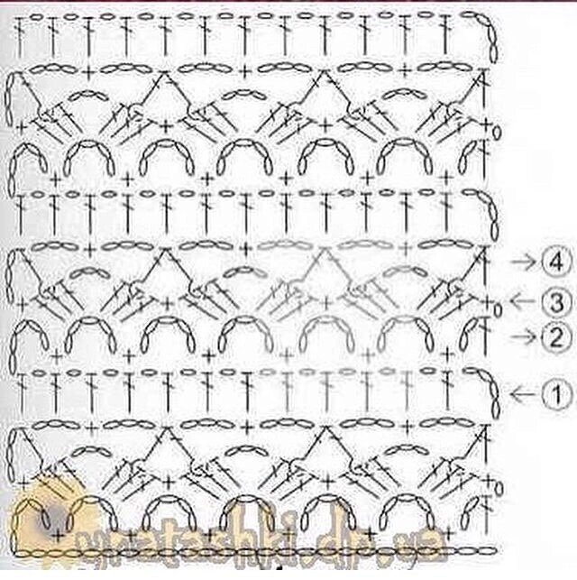 Схема узора крючком для топа