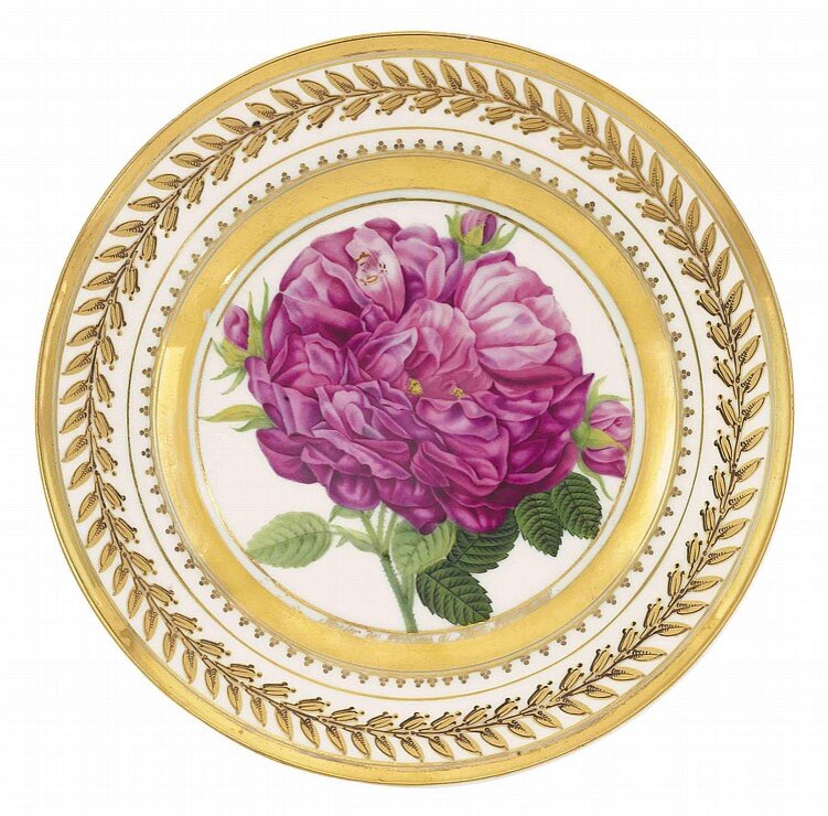 Тарелка из серии РОЗЫ. Предприятие по росписи фарфора князя Н.Б. Юсупова в Архангельском