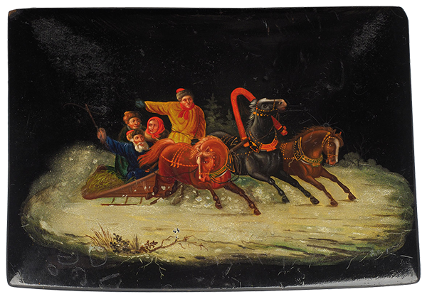 Шкатулка «Тройка», СССР, Федоскино, 1930-е годы