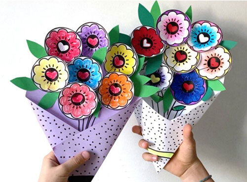 Букет из бумажных цветов Цветок в ПОДАРОК из бумаги за 5 минут! Оригинальная поделка своими руками