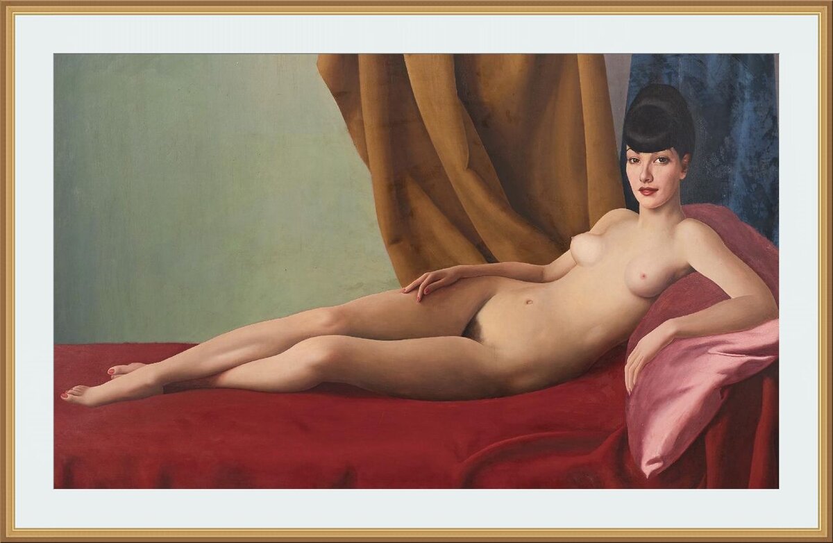 © Уго Челада да Вирджилио / Ugo Celada da Virgilio / 1895 - 1995 / Nudo Мазонит, нанесенный маслом / 35 x 54 см