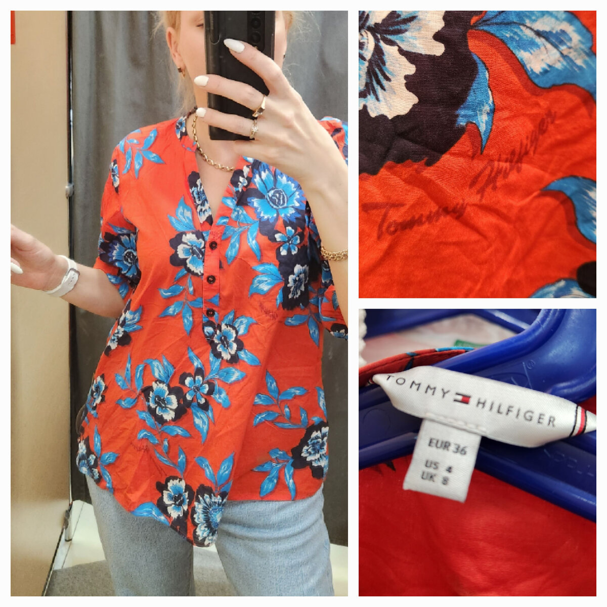 Tommy Hilfiger. Вискоза, жёлтый ценник. Совершенно обычный крой, не зацепила. В магазинах сейчас цена на Tommy космос🙈