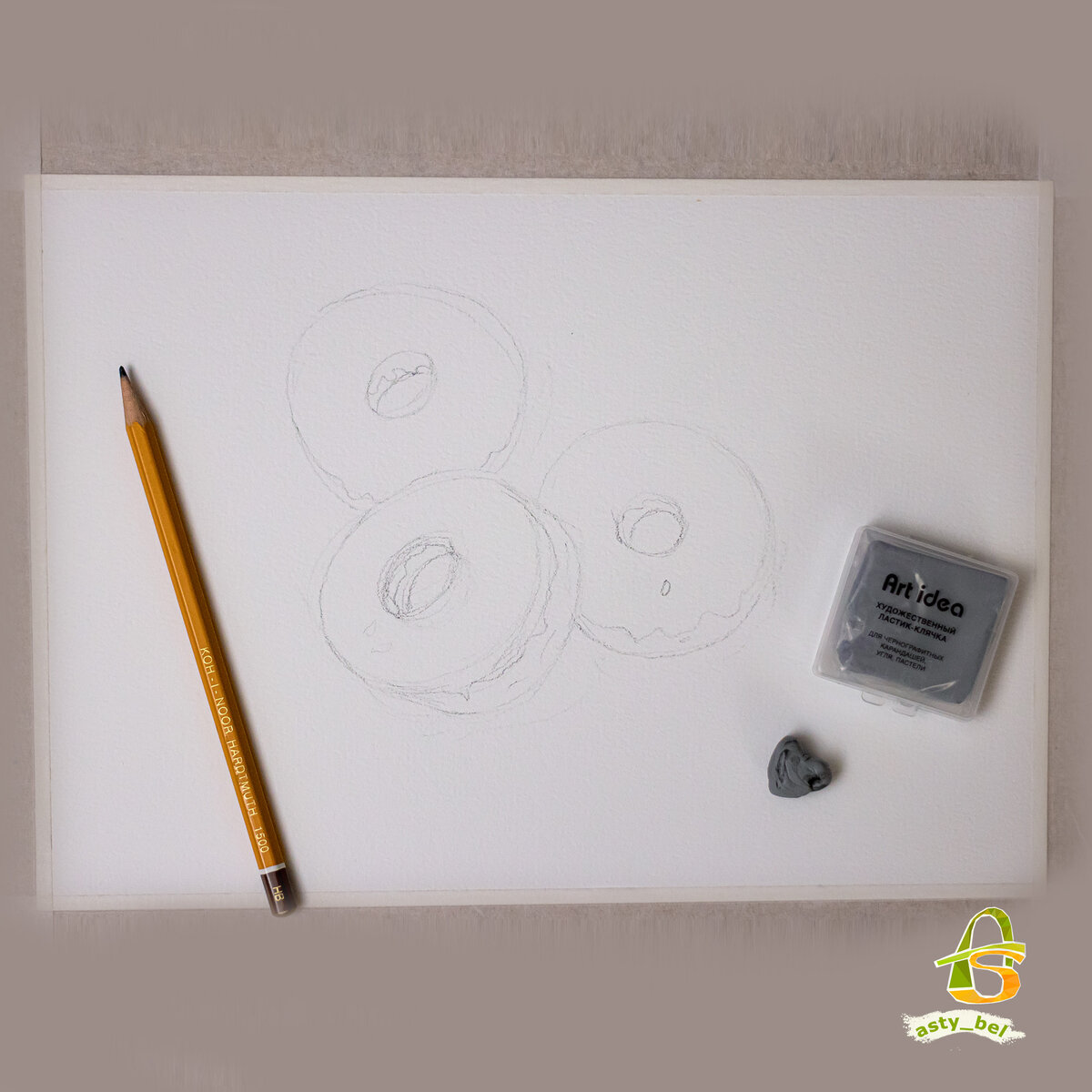 Этапы рисования (карандашный набросок).