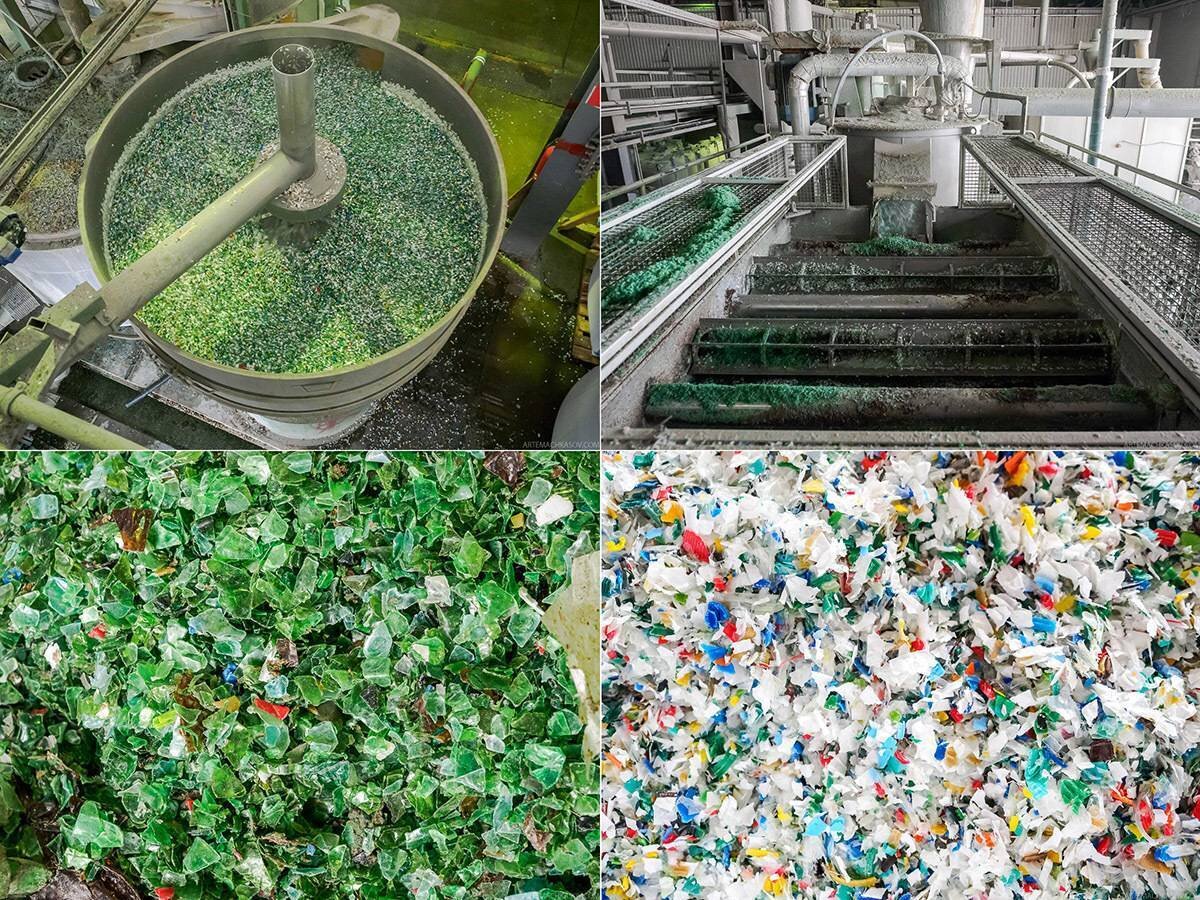 Из пластиковых отдохов предприятия делают гранулят и начинается новый цикл в жизни обычного полиэтиленового пакета...