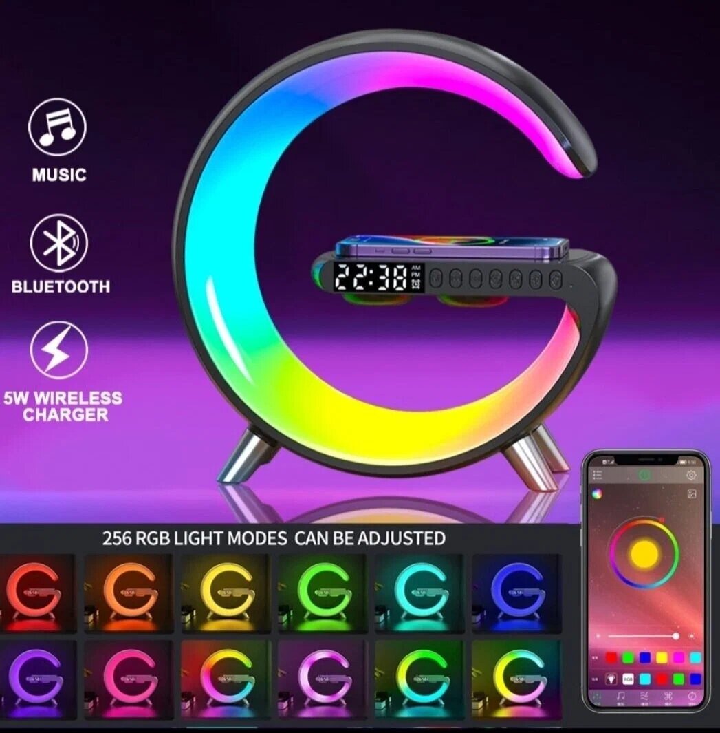 Стильный RGB Ночник белый с беспроводной зарядкой 15W, Bluetooth колонкой | Выгодные покупки на Яндекс Маркете | Дзен