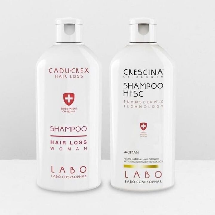Шампуни Cadu-Crex против выпадения волос и Crescina HFSC для роста волос