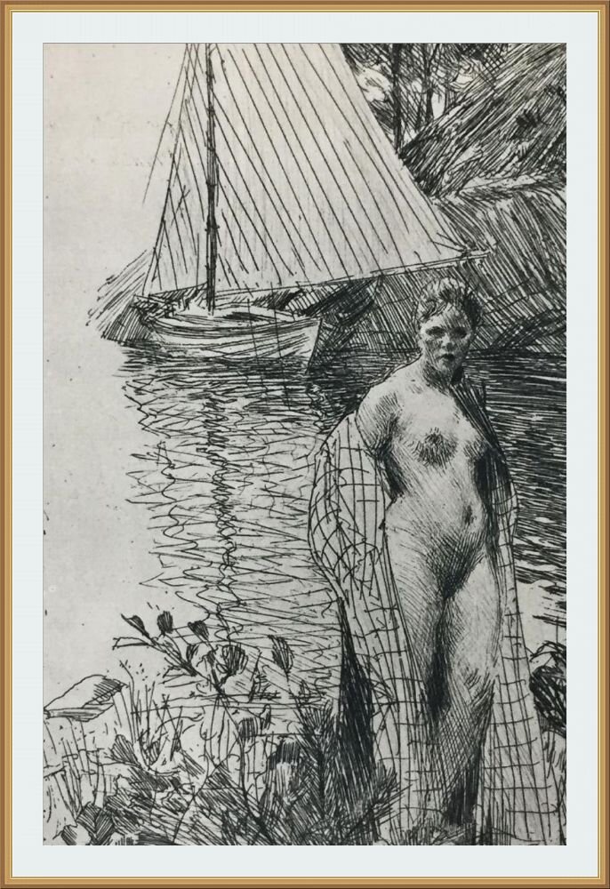 ©Андерс  Цорн / Anders Zorn / My Model and My Boat / Моя модель и моя лодка.
