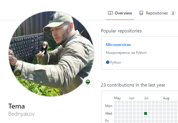 Да, на Github я тоже Bednyakov