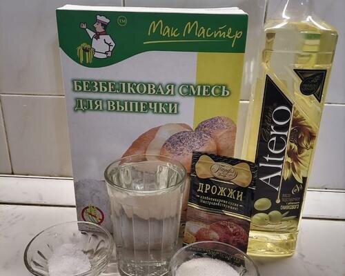 немного измененный рецепт с пачки низкобелковой муки