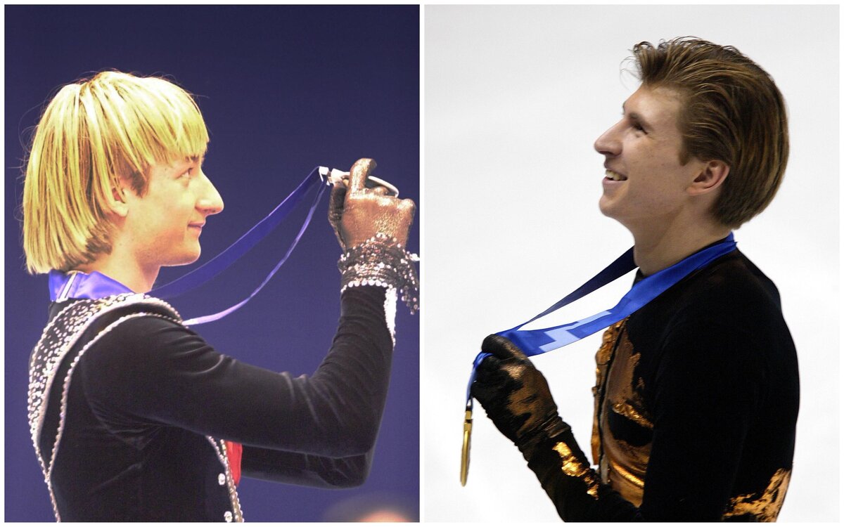 Евгений Плющенко (Олимпийский чемпион, трёхкратный чемпион мира, семикратный чемпион Европы) и Алексей Ягудин (Олимпийский чемпион, четырёхкратный чемпион мира, трёхкратный чемпион Европы)