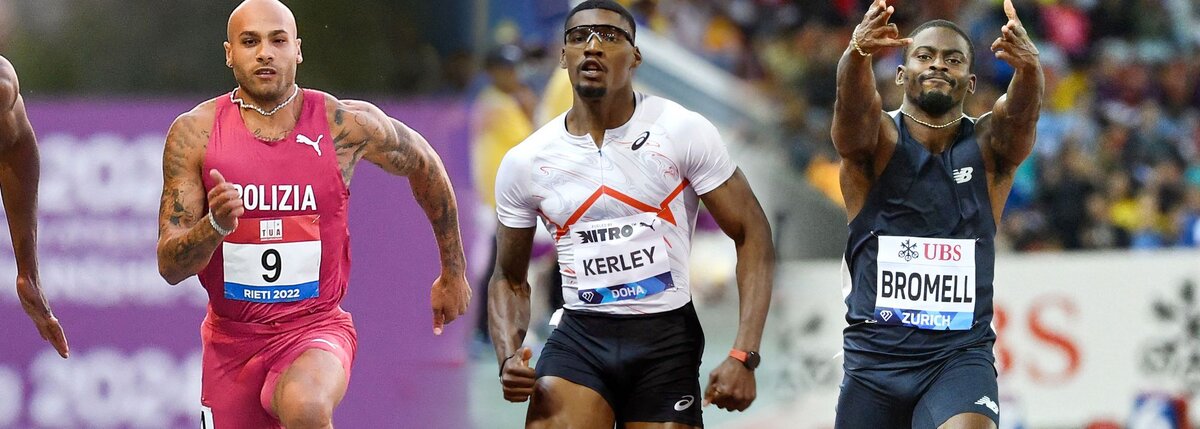 Марсель Джейкобс, Фред Керли и Трейвон Бромелль (© AFP / Getty Images)