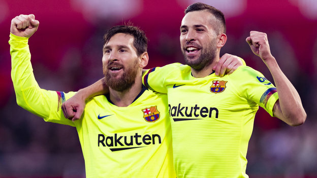    Лионель Месси и Жорди Альба. Global Look Press