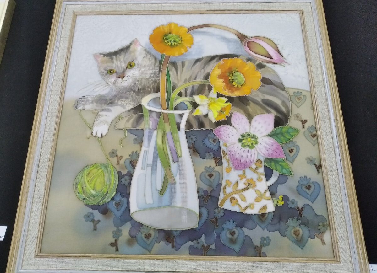 Елена Калашникова. Запутанная история. Батик. Фото с выставки