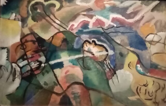 Василий Кандинский. Композиция с белой каймой (фрагмент). 1913. Русский музей. С выставки "Русский космизм", 2022. Фото моё. 