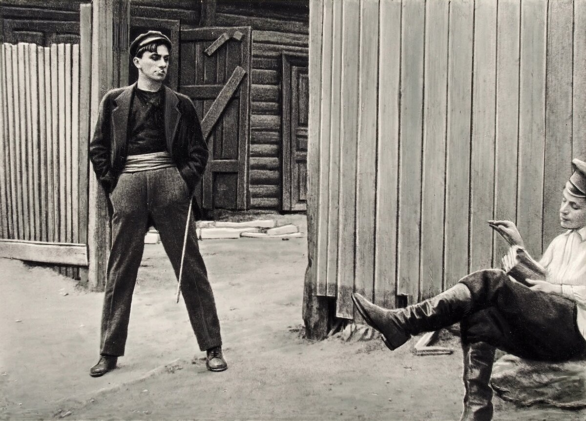 Кадр из фильма «Барышня и хулиган» (1918). https://ru.kinorium.com/178317/gallery/