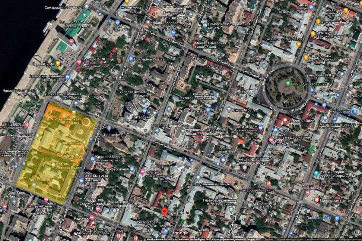 Квартал №19 на карте современной Самары