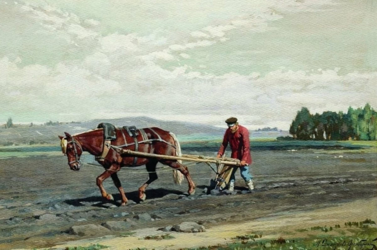    «На пашне». Художник Николай Дмитриев-Оренбургский.