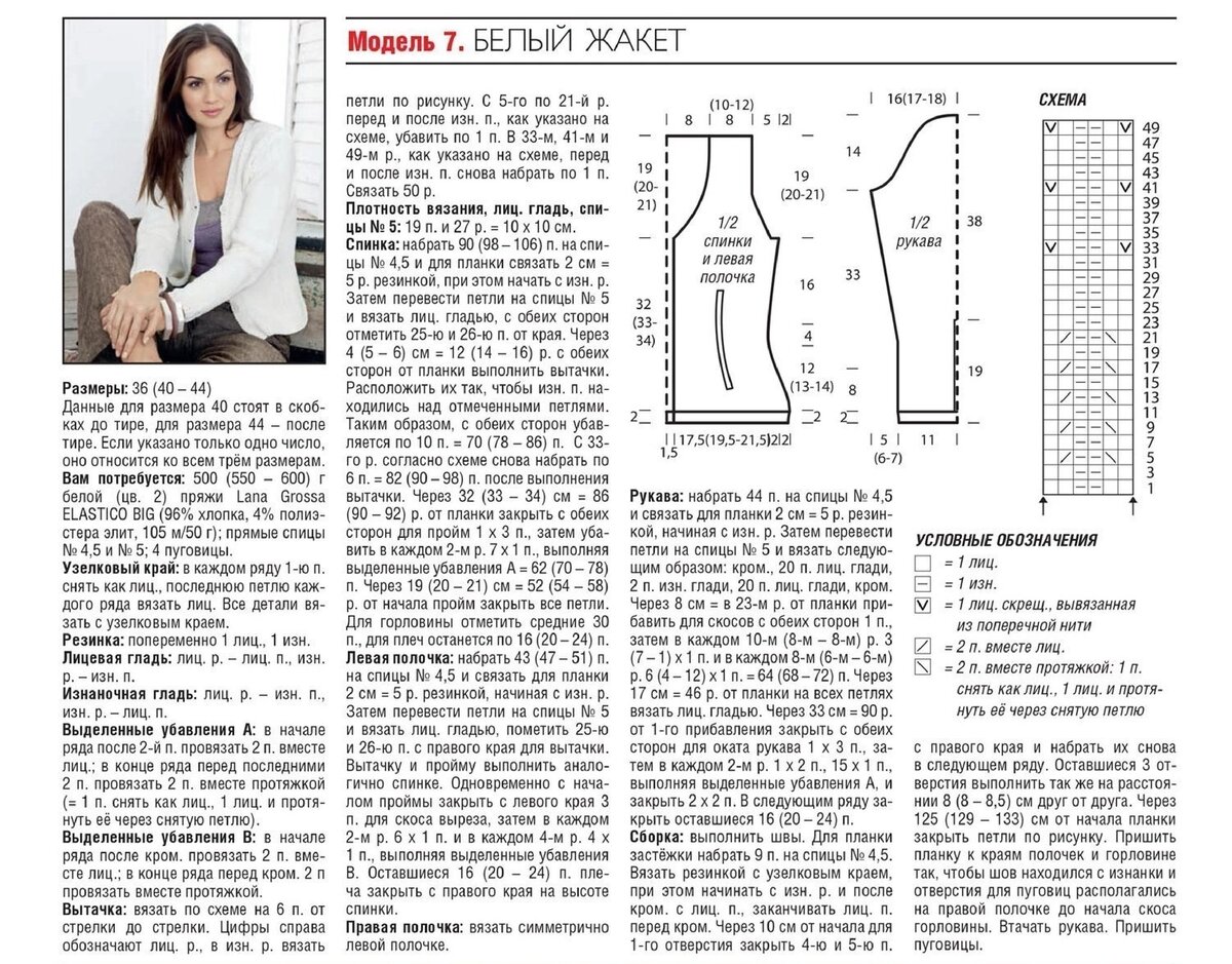 Кардиган женский спицами схемы с описанием 46 размер