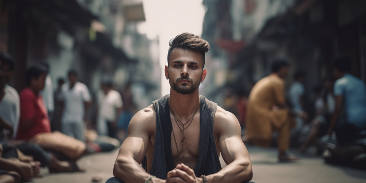 Молодой парень на улице города