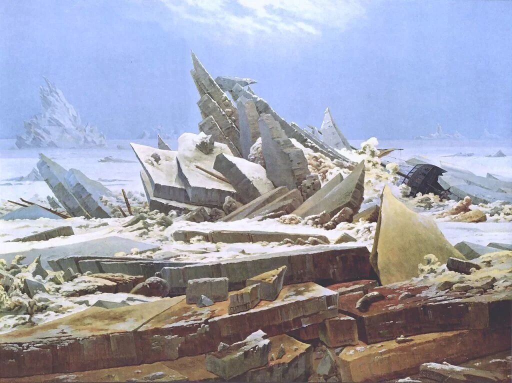      Каспар Давид Фридрих, "Полярное море", 1823-1824, Гамбургский Кунстхалле, Гамбург, Германия.