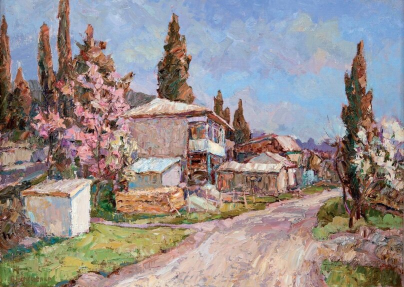 Григорий Ефименко, 1973 г.р. Весной в Запрудном. Этюд. 2010. картон, масло. 55х80