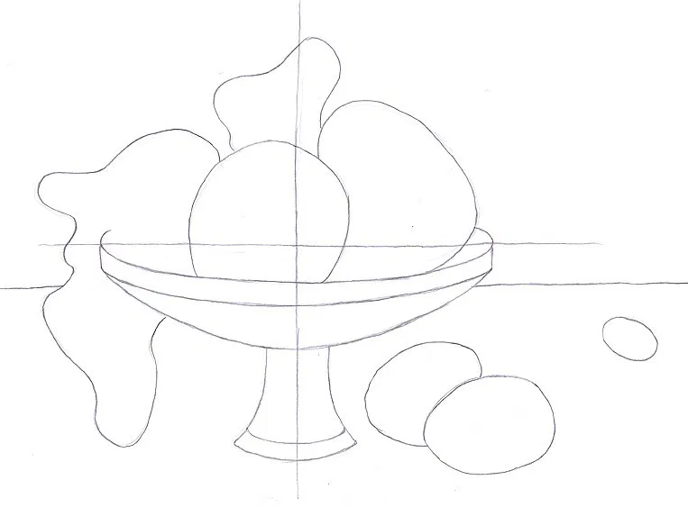 Как нарисовать вазу для фруктов