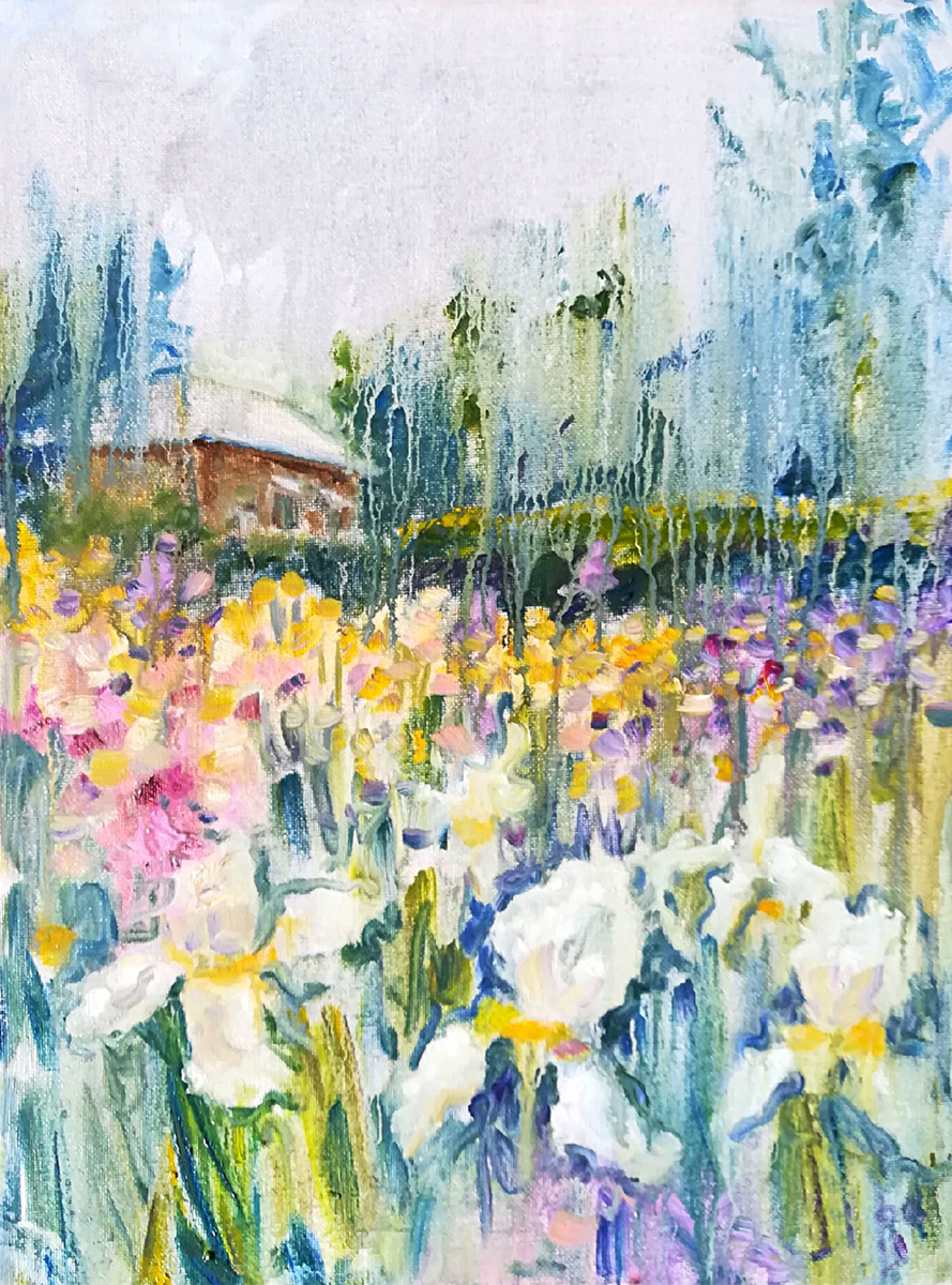 Мой этюд.  Пензенский ботанический сад. Я, конечно, не из тех старых мастеров, которые свое клеймо на холсте неделю выписывают. Пришёл, увидел, нарисовал, главное, успел на обед! В этом, вся суть импрессионизма! Интересно, в Никарагуа растут ирисы? 