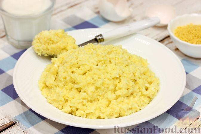 пшено, молоко, вода, яйца, сахар, соль