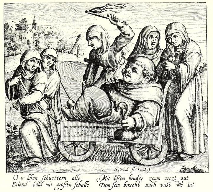 карикатуры на монахов охотно рисовали и в Англии, и на континенте