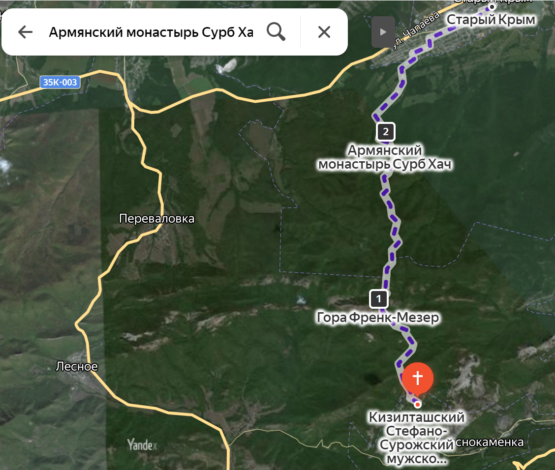 Маршрут на карте