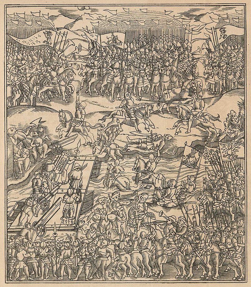 Гравюра неизвестного автора с изображением Невельской битвы. Краков, 1611 год.