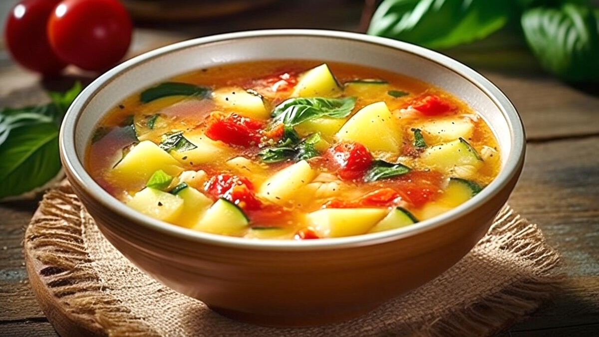 Суп с помидорами и картошкой. Самса с супом. Легкий суп з макаронами і свіжою зеленн. Легкий суп з макаронами і свіжою зеленню - рецепт.