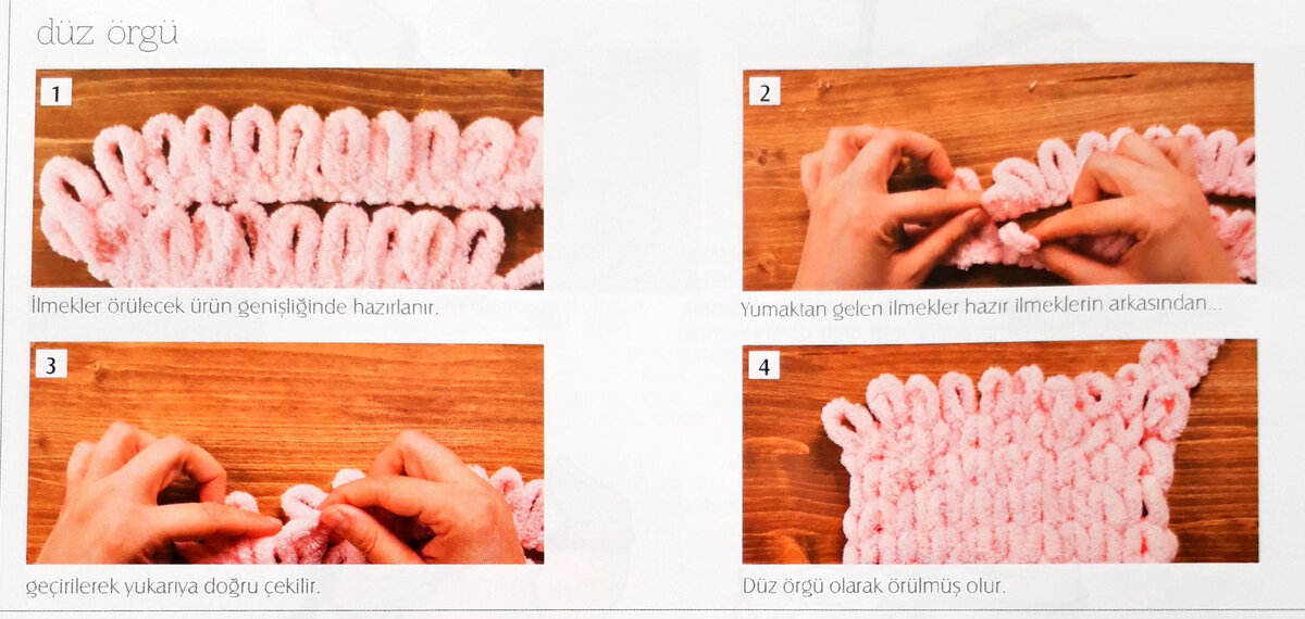 Этапы вязания лицевой глади