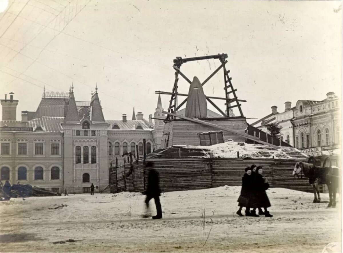 Красная площадь Рыбинска, зима 1914 года
