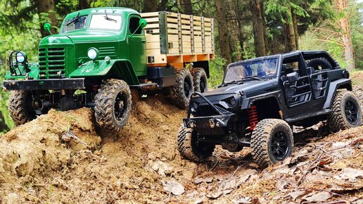 Водитель ЗИС 151 верил в 6х6, но JEEP 4X4 показал как НУЖНО ЕЗДИТЬ на оффроад! ... RC OFFroad 4x4